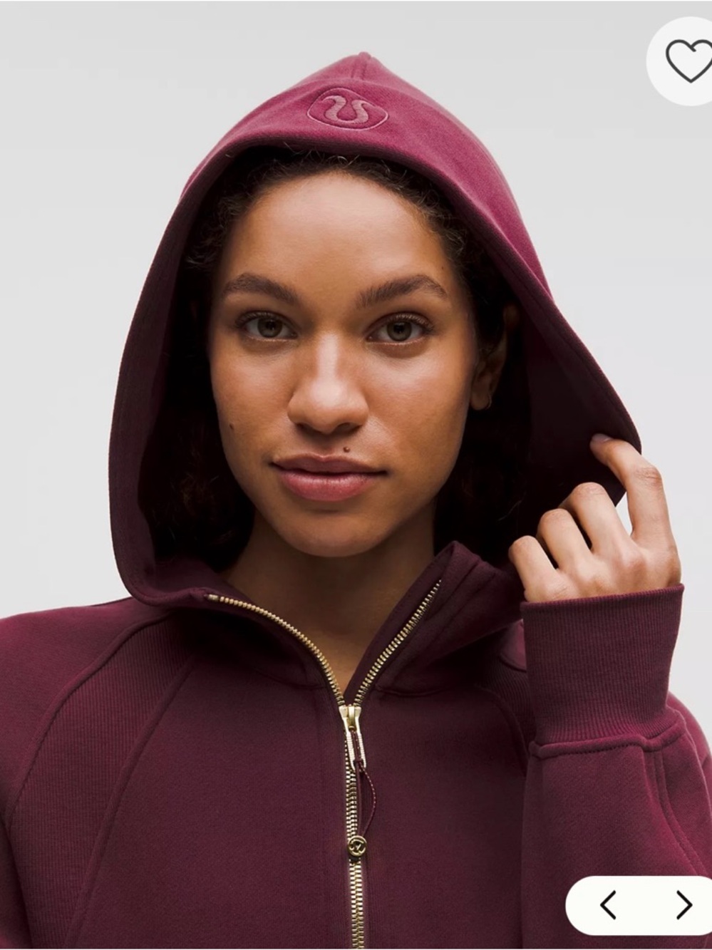 Lululemon Scuba Oversized Half-Zip Hoodie in Burgundy Bay/Gold Sz XL/XXL - Picture 6 of 10